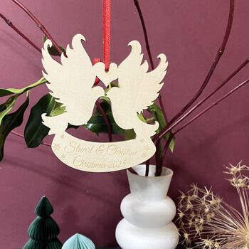 Personalised Christmas Doves Decoration, 7 of 12