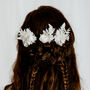 Selene White Preserved Flower Wedding Bridal Hair Pins, thumbnail 1 of 2