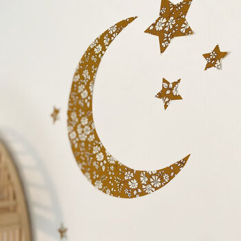 Liberty Fabric Moon And Stars Wall Stickers, 4 of 7
