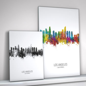 Los Angeles Skyline Portrait Print And Box Canvas, 2 of 5