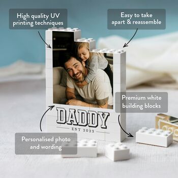 Personalised First Christmas Photo Block For Dad, 4 of 9