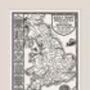 Anglo Saxon Britain Map Hand Drawn Fine Art Print, thumbnail 11 of 12