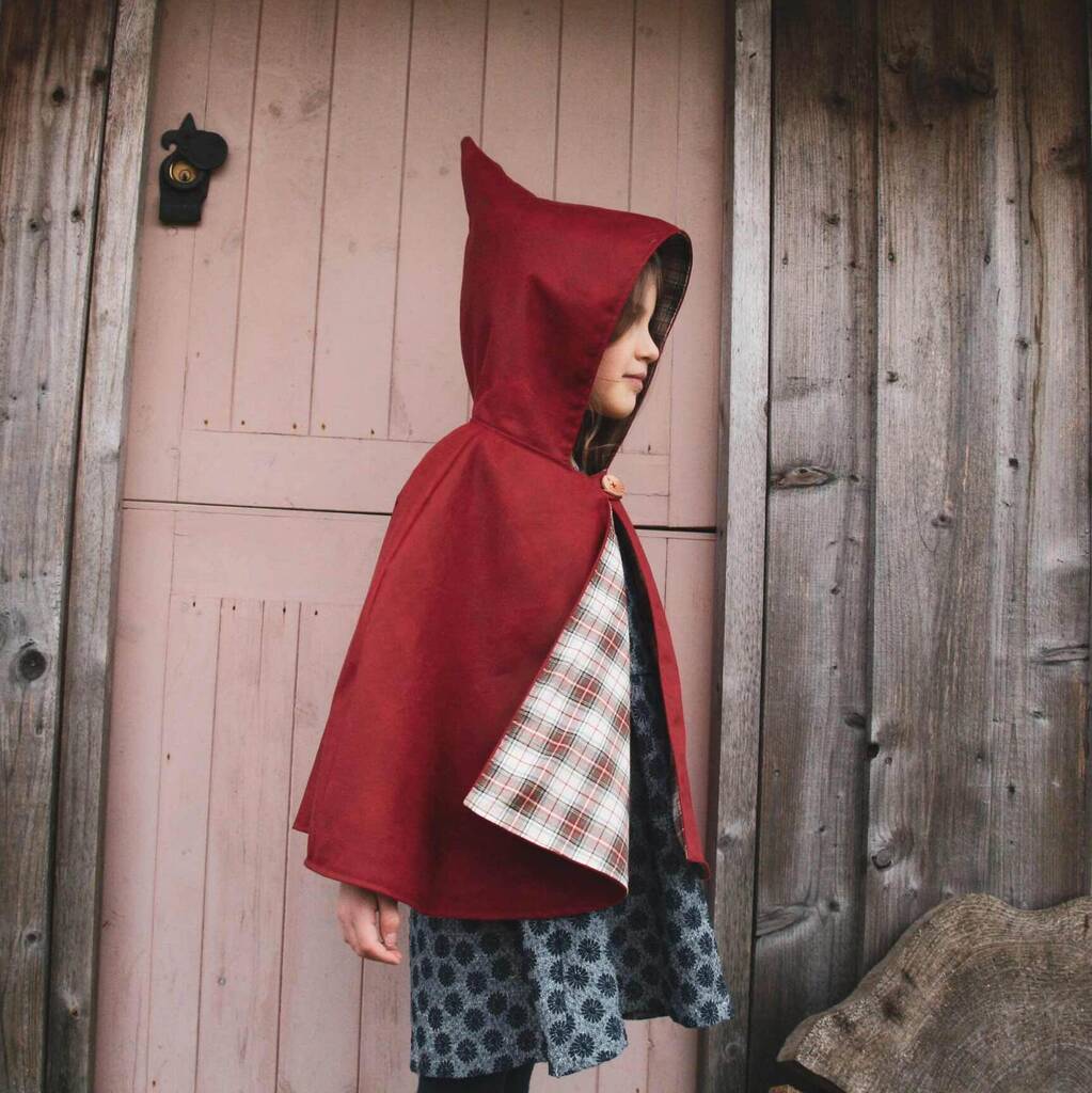 Handmade Little Red Riding Hood Waxed Cape, 1 of 8