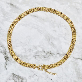 18k Gold Vermeil Plated Woven Necklace, 4 of 7