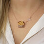 Personalised Envelope Necklace With Bird, thumbnail 2 of 6