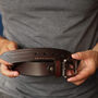 Men's Double Stitch Lines Premium Cow Leather Belt, thumbnail 1 of 6