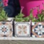 Portuguese Tiled Three Square Pots On Tray, thumbnail 11 of 11