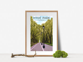 Hyde Park London Travel Poster Art Print, 4 of 7