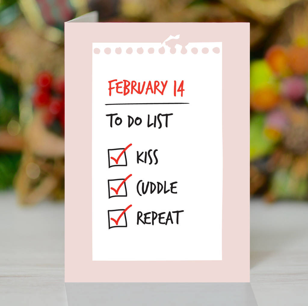'Kiss, Cuddle, Repeat' Valentine's Day Card
