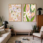 Set Of Two Floral Pastel Flower Art Prints, thumbnail 1 of 4