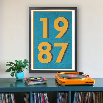 1987 Personalised Year Typography Print, 4 of 11