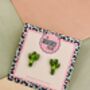 Desert Sparkle Cactus Glitter Resin Stud Earrings, thumbnail 2 of 3