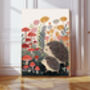Hedgehog Flower Meadow Nursery Art Print, thumbnail 1 of 5