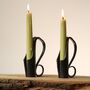 11th Anniversary Gift Hand Forged Steel Dinner Candle Holder, thumbnail 8 of 10