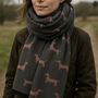 Sausage Dog Print Winter Scarf, thumbnail 4 of 6