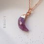 Ruby July Birthstone Moon Necklace, thumbnail 3 of 11