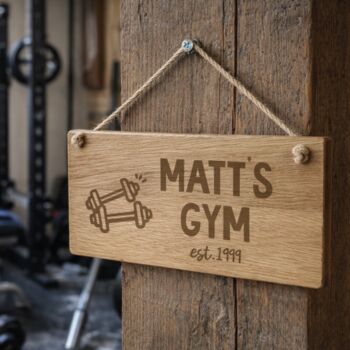 Personalised Home Gym Wooden Door Sign, 2 of 4
