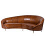 Italian Leather Curved Deco Sofa, thumbnail 1 of 3