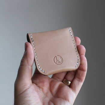 Personalised Handstitched Leather Coin Pouch, 4 of 9