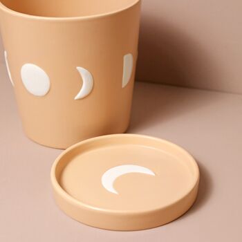 Large Moon Phases Ceramic Planter And Tray, H17cm, 4 of 5