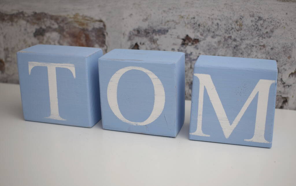 personalised individual wooden letter blocks by iredale towers designs