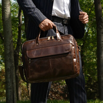 Vintage Look Leather Briefcase, 8 of 12