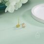 Tiny Droplet Cz Halo Stud Earrings In Sterling Silver, thumbnail 4 of 12