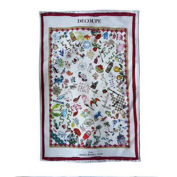 Large Linen Tea Towel 'Collage', 5 of 7