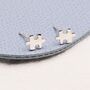 Sterling Silver Small Jigsaw Stud Earrings, thumbnail 7 of 12