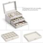 Three Layers White Jewellery Box With Glass Cover, thumbnail 4 of 6