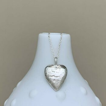 Personalised Silver Hammered Heart Necklace, 2 of 3