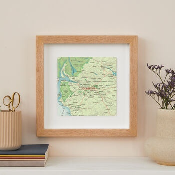 Personalised Glasgow Map Print Wall Art, 3 of 5