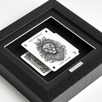 Personalised Best Grandad Gift Royal Lion Playing Card Frame, 5 of 9