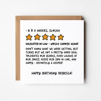 Funny Daughter In Law Birthday Card Five Star Review, 7 of 7