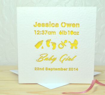 Personalised Laser Cut Baby Card, 4 of 5
