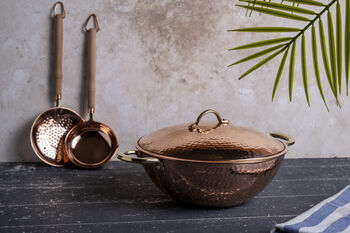 Hand Hammered Copper Stew Pot With Lid, 3 of 6