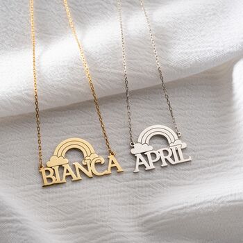 'Hope And Joy' Personalised Rainbow Name Necklace, 4 of 9