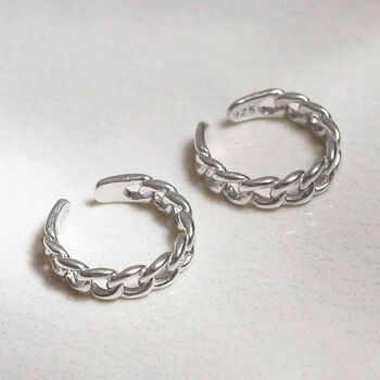 Sterling Silver Curb Chain Cuffs, 4 of 6