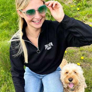 Dog Mum Club Half Zip Sweatshirt, 2 of 4