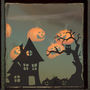 Spooky Halloween Village Scene Vinyl Sticker, thumbnail 1 of 2