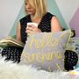 Hello Sunshine Embroidered Cushion, thumbnail 4 of 6