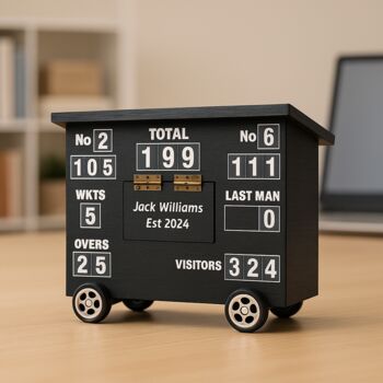 Personalised Cricket Scoreboard Desk Tidy, 5 of 7