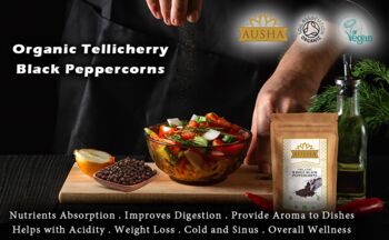 Ausha Organic Tellicherry Black Peppercorns 100g Whole, 5 of 12