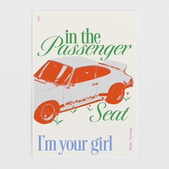 Wolf Alice 'Passenger Seat' Porsche 911 Lyric Art Print, 6 of 6