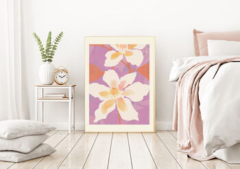 Pink Abstract Flower Art Print, 3 of 3