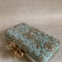 Mint Green Handcrafted Flower Clasp Clutch Bag, thumbnail 8 of 9