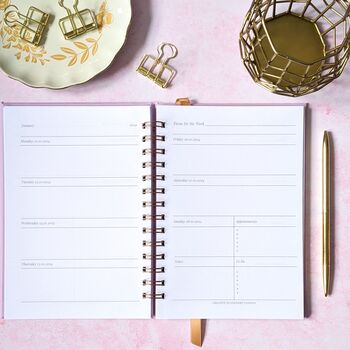 Personalised Luxury 2025 Weekly Diary| Planner| Blush Pink, 4 of 6