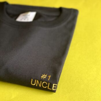Embroidered Number One Dad Uncle Gaga T Shirt, 5 of 5