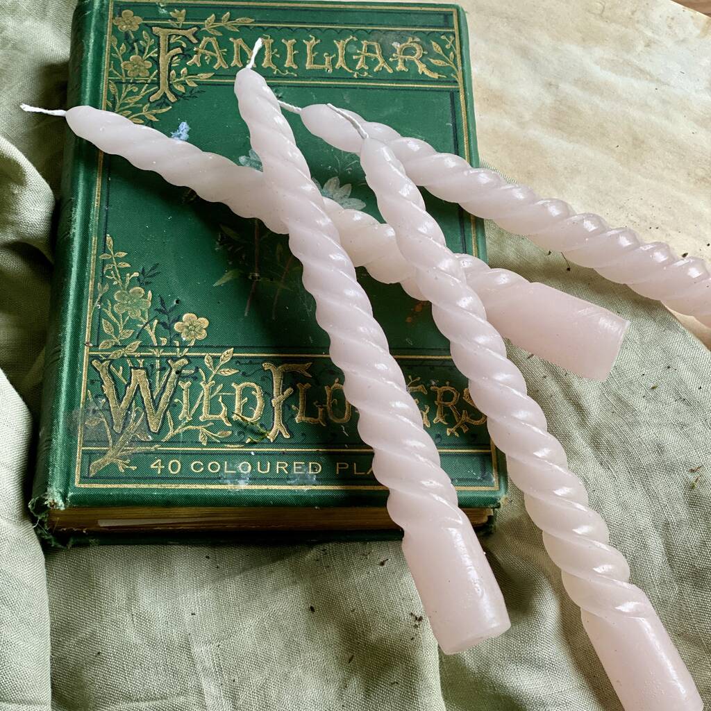 Blush Twirl Taper Candles Set Of Four By The Florist's Daughter