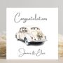 Personalised Wedding Card Vintage Wedding Cars, thumbnail 2 of 3